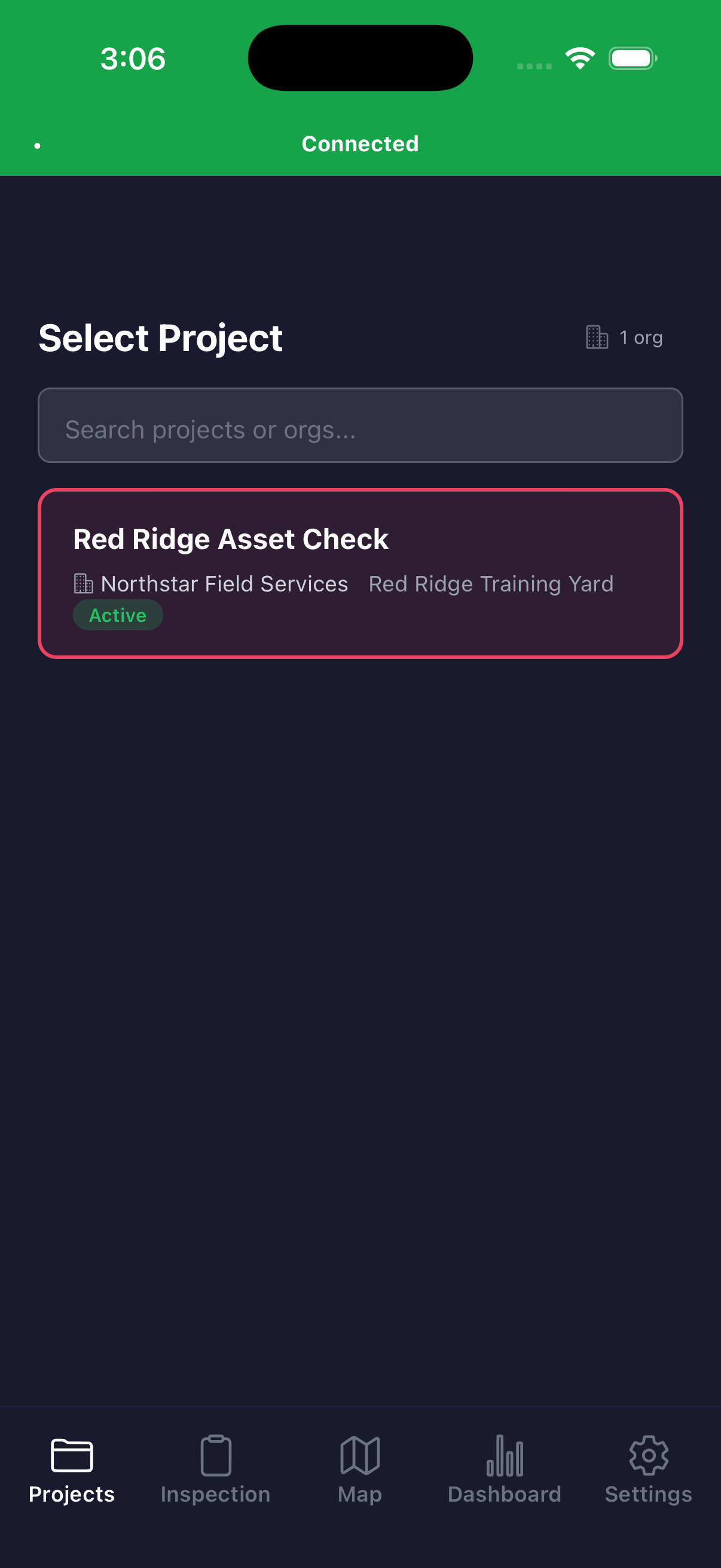 Amplis Inspection generated demo project picker with no customer data